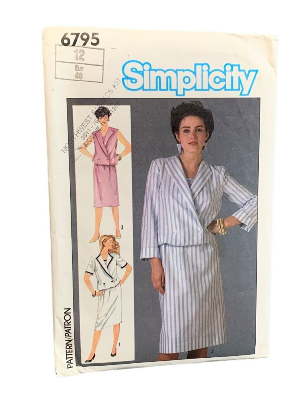 Simplicity 6795 Women's Dress Sewing Pattern Size 12 Uncut